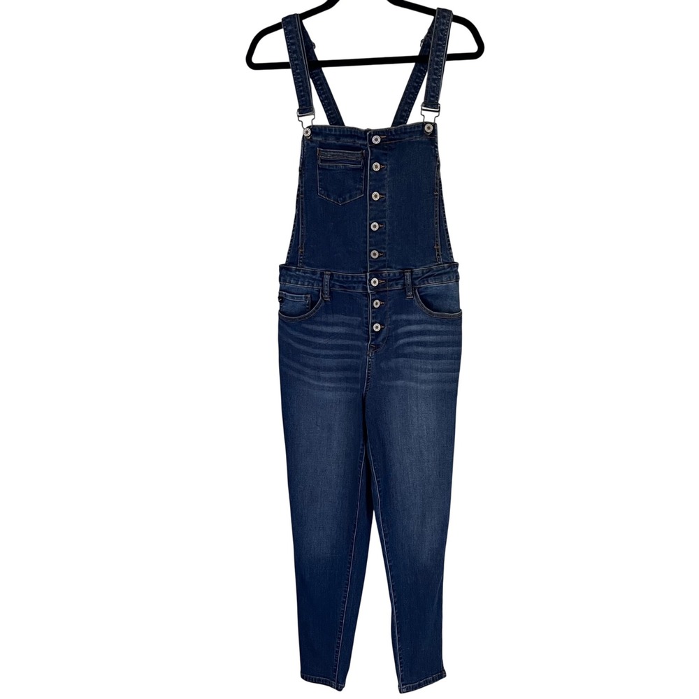 KanCan High‎ Rise Skinny Stretch Overalls Women's Blue Jeans Denim NWOT Size XL